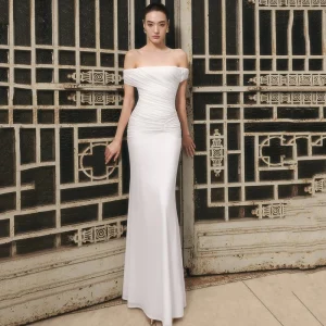 Eightree Women Mermaid Wedding Dresses Off The Shoulder Sleeveless Bridal Dress White Princess Wedding Ball Prom Gown Customized