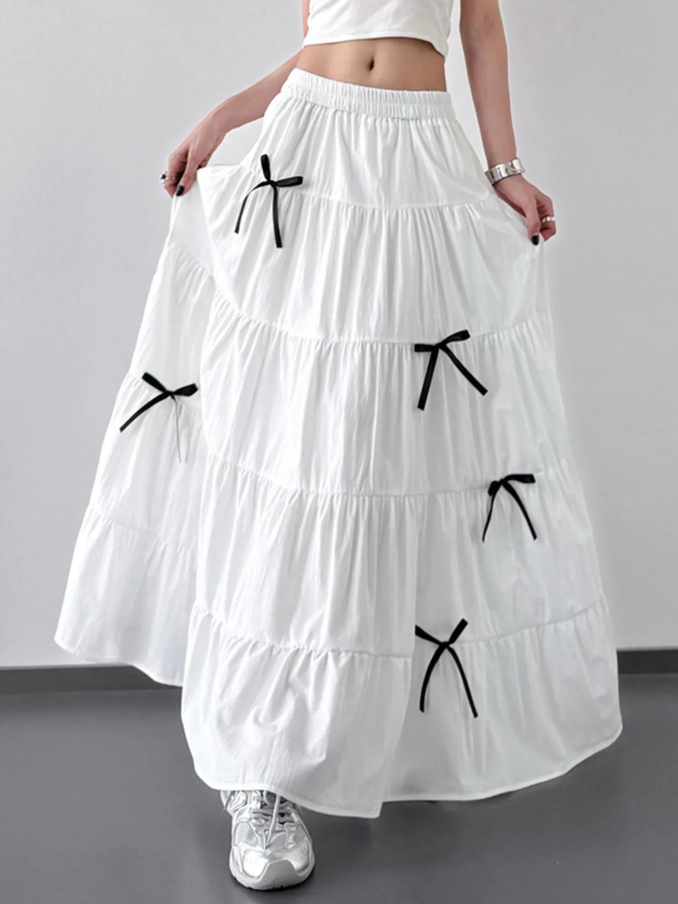 Tiered Bow Maxi Skirt - Image 3