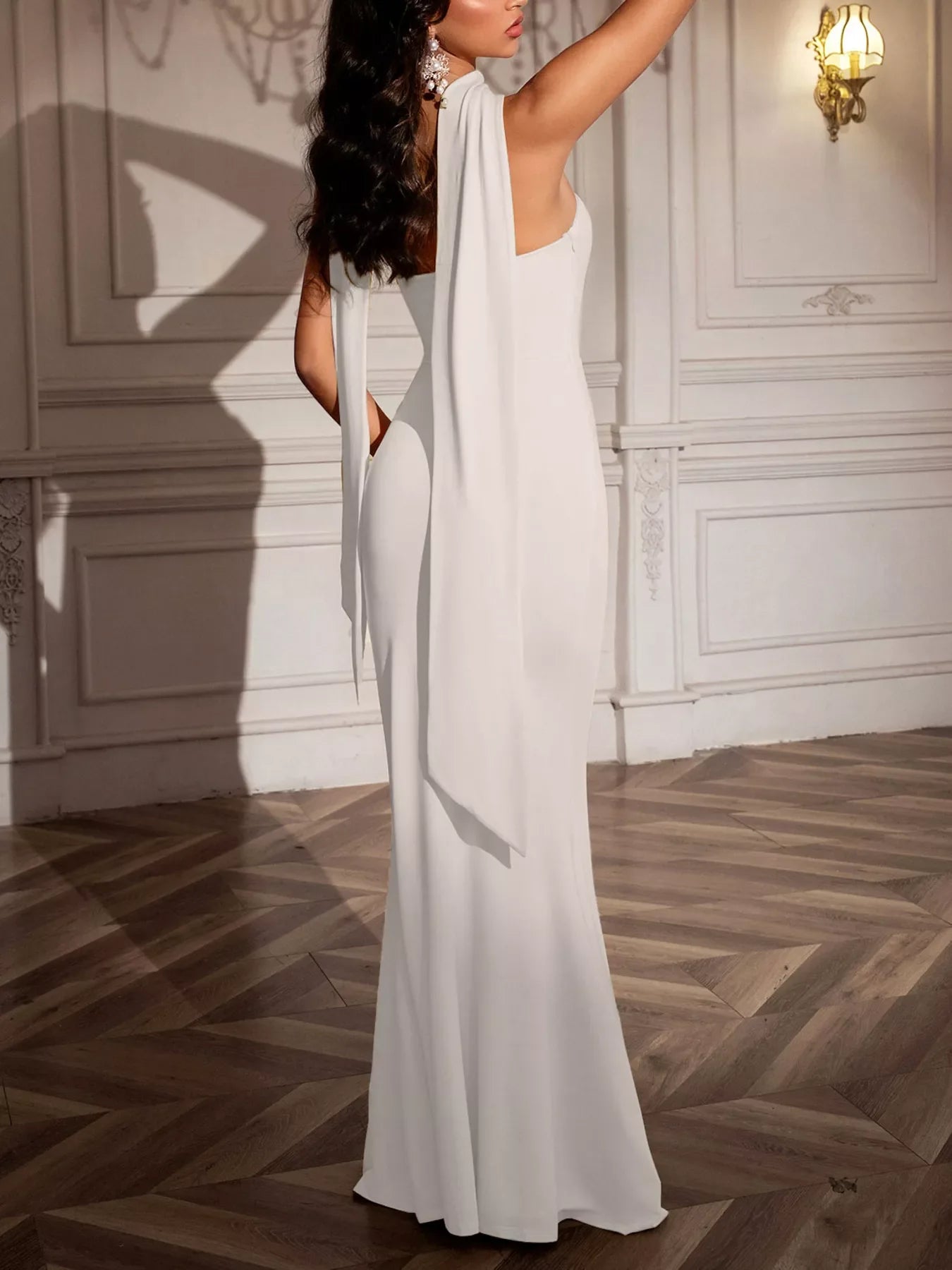 Tube Mermaid Maxi Dress with Scarf Detail - Image 18