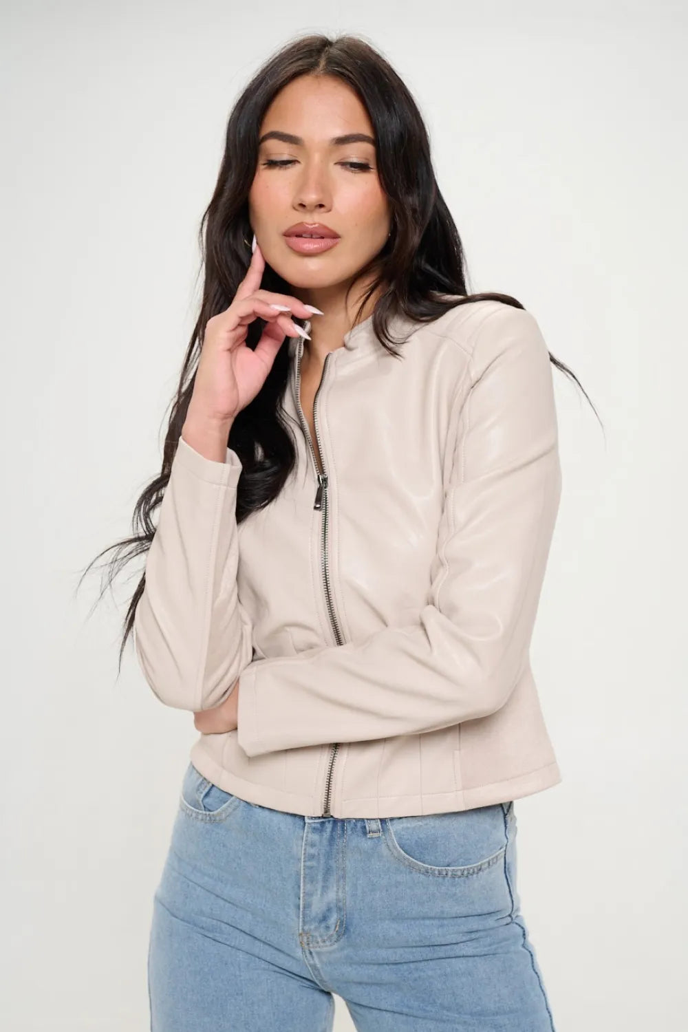 Coalition LA Zip Up Vegan Moto Jacket - Image 4
