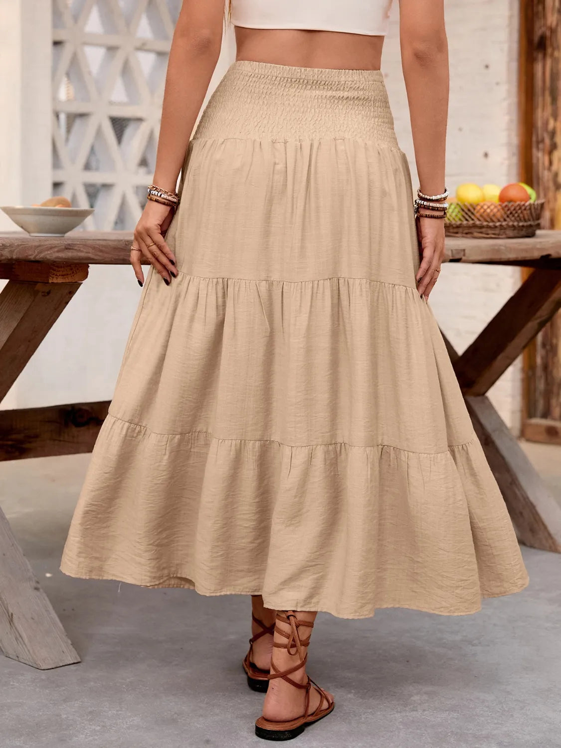 Smocked Tiered Skirt - Image 3