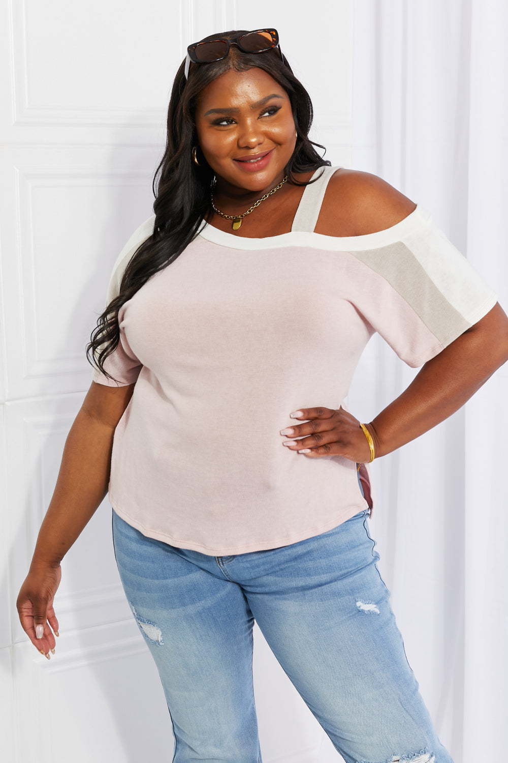 Andree by Unit Full Size Something Simple Cold Shoulder Tee - Image 7