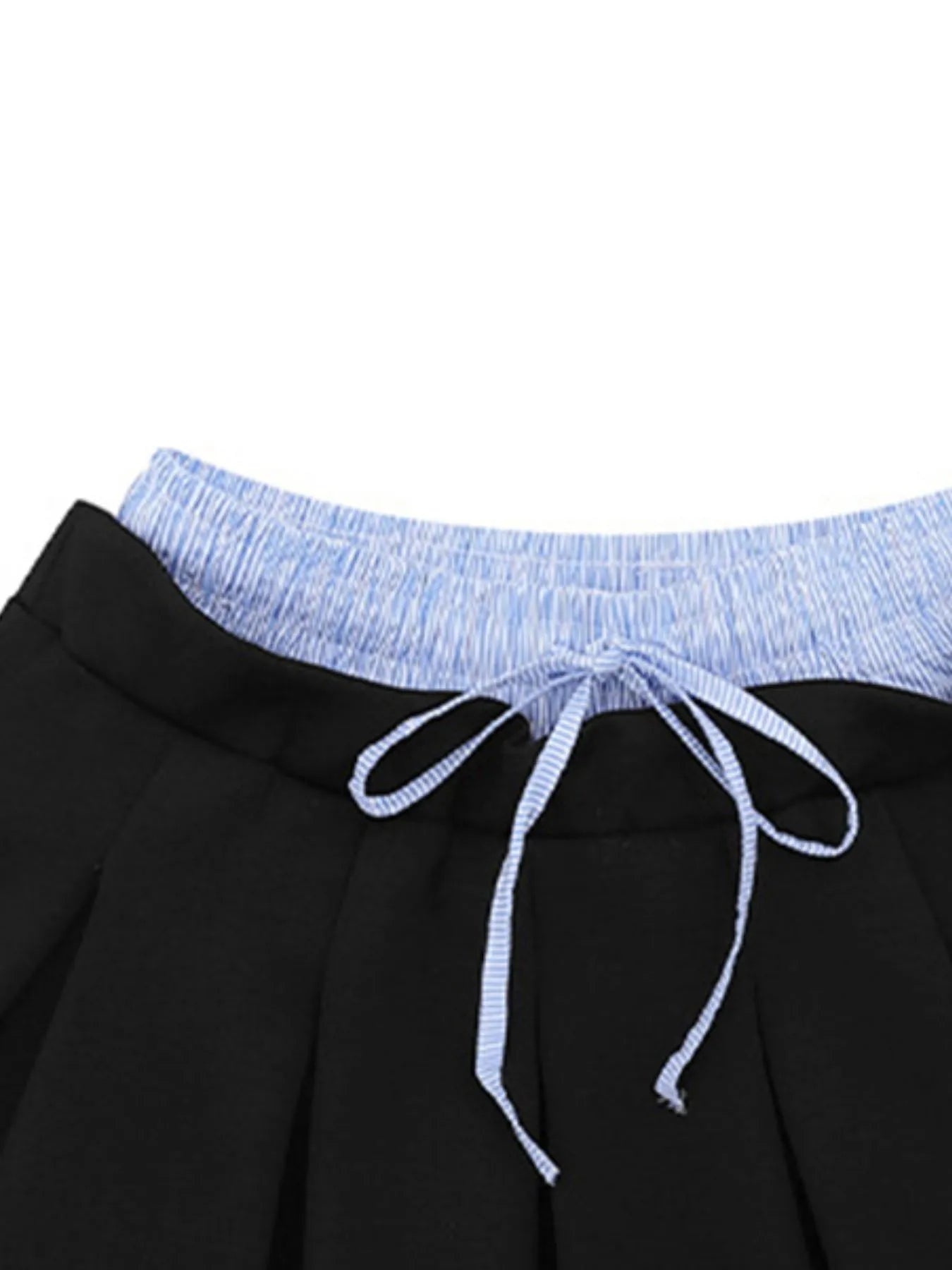 Drawstring Pleated Mini Skirt - Image 12