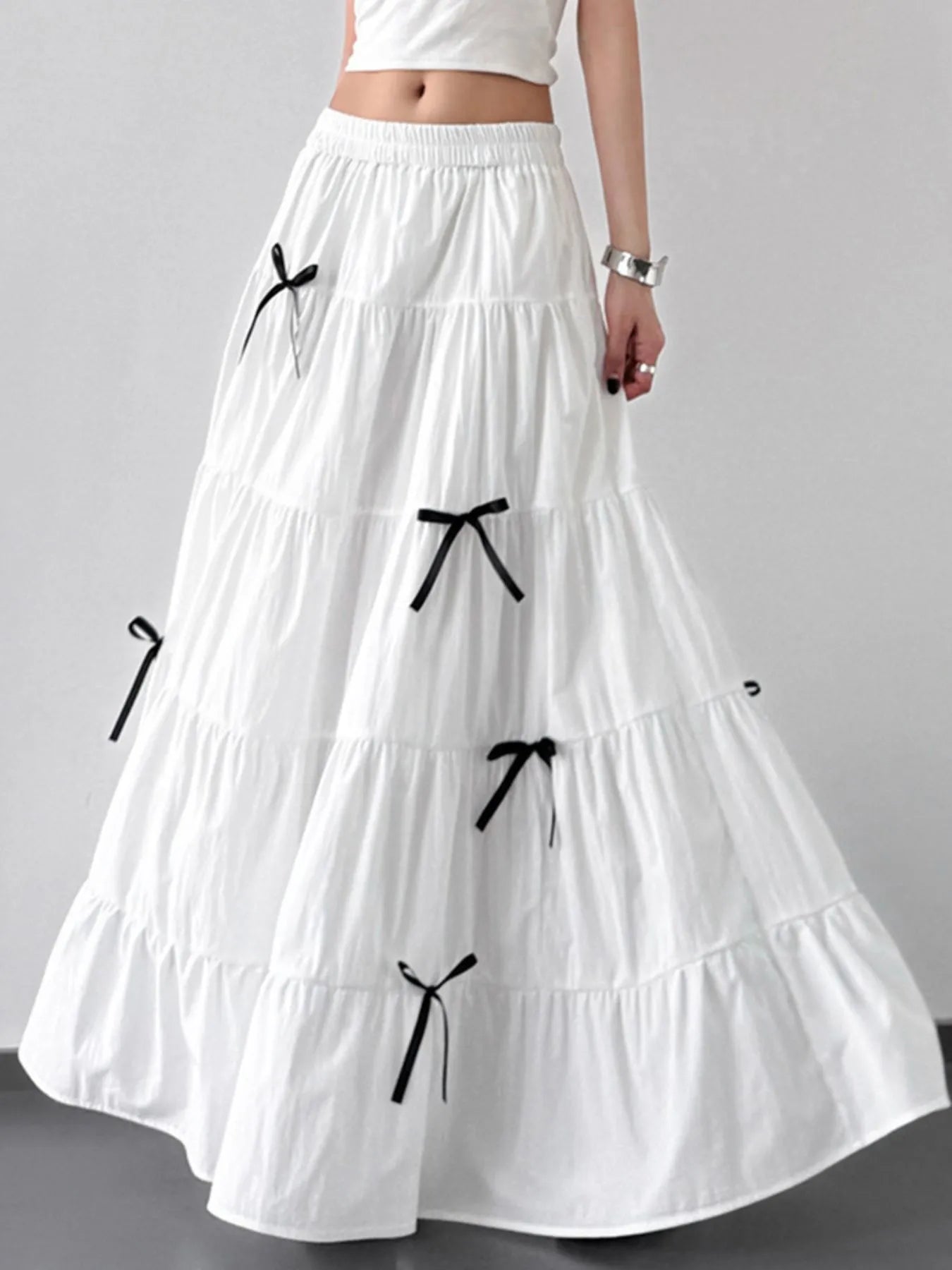 Tiered Bow Maxi Skirt - Image 2