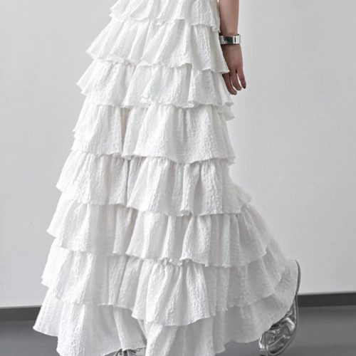 Ruffle Layered Maxi Skirt