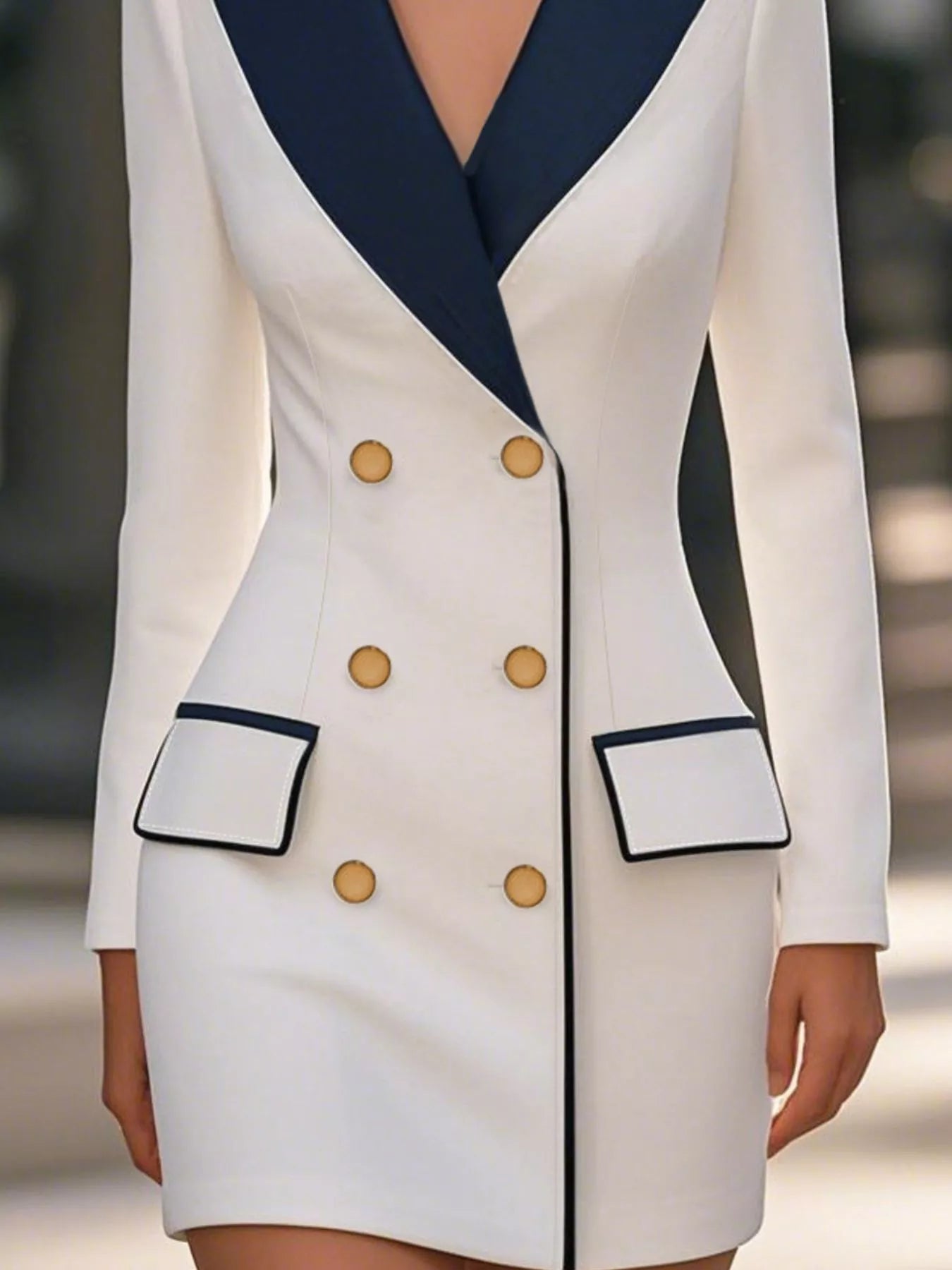 Double-Breasted Blazer Dress - Image 3