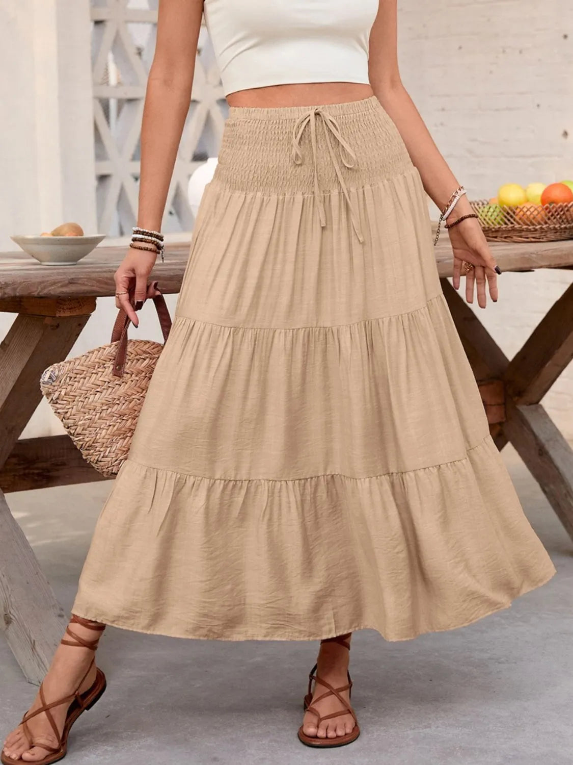 Smocked Tiered Skirt - Image 4