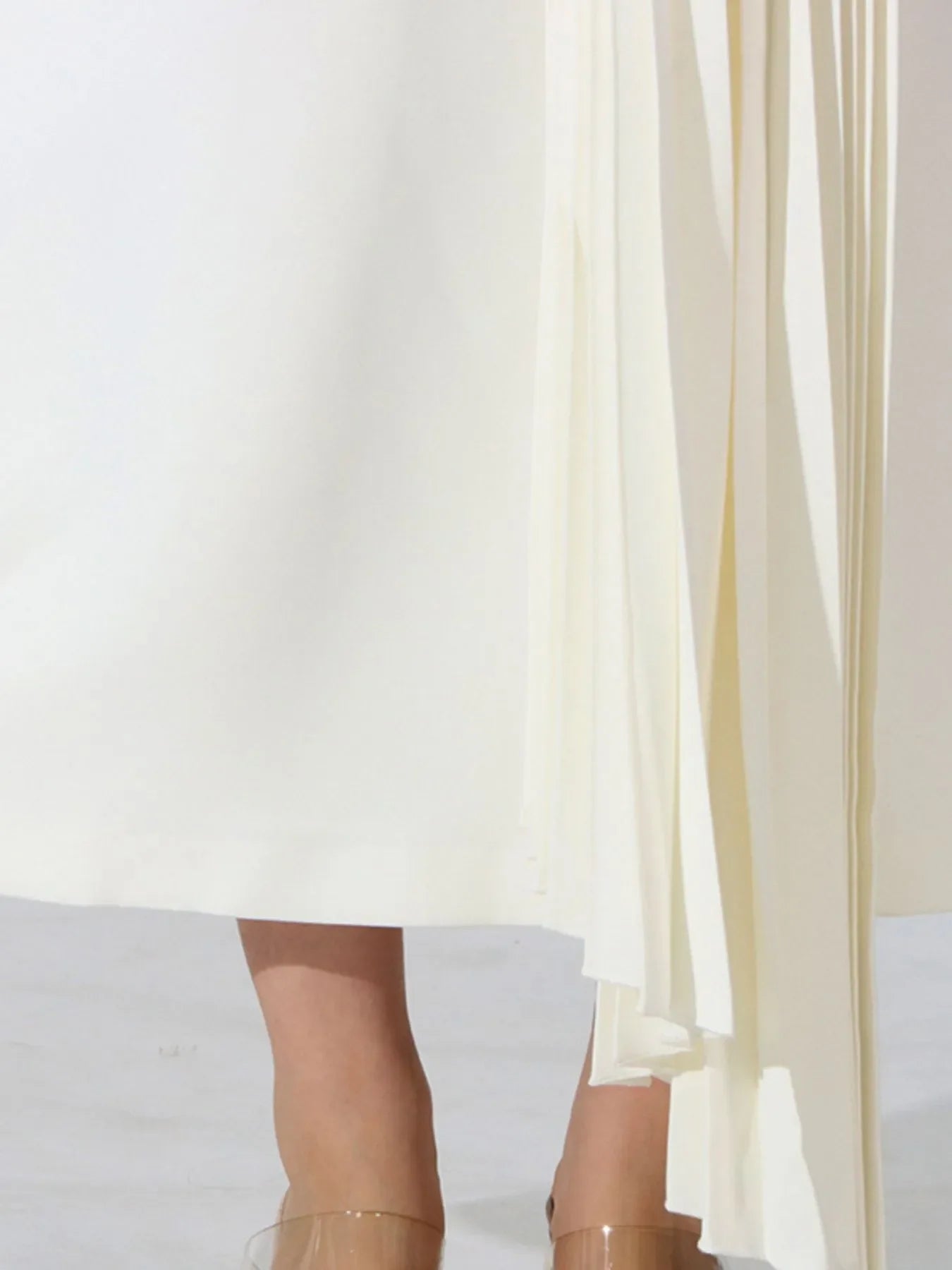 Single Shoulder Pleated Dress - Image 8