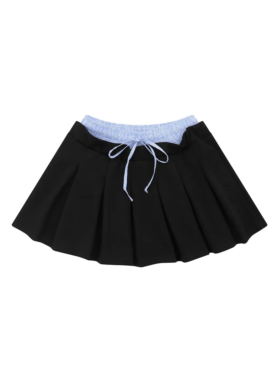 Drawstring Pleated Mini Skirt - Image 10