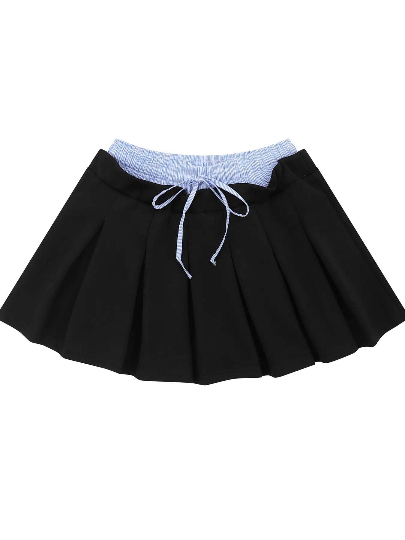 Drawstring Pleated Mini Skirt - Image 13